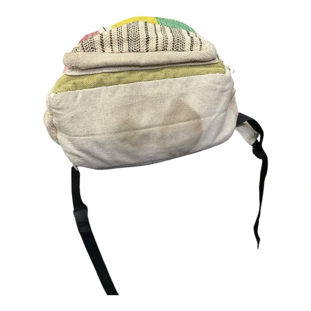 🔥 Hemp Festival Backpack 🌿 Boho Patchwork Bag Travel Rasta‎ Style
